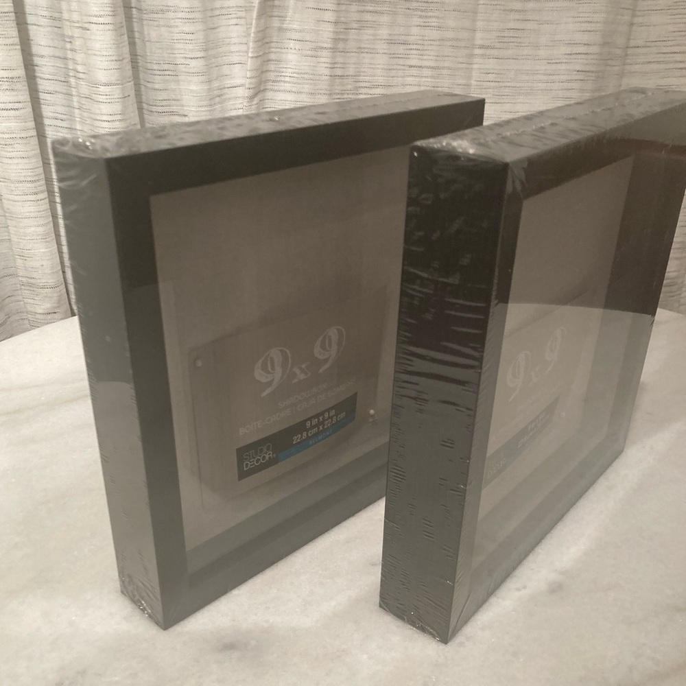 🔸NWT🔸Set of 2 Studio Decor 9 x 9 Shadow Boxes -  Black